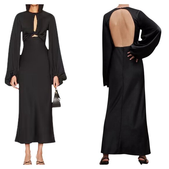 Significant Other Dresses & Skirts - Significant Other Demi Backless Long Sleeve Gown Black Size 4